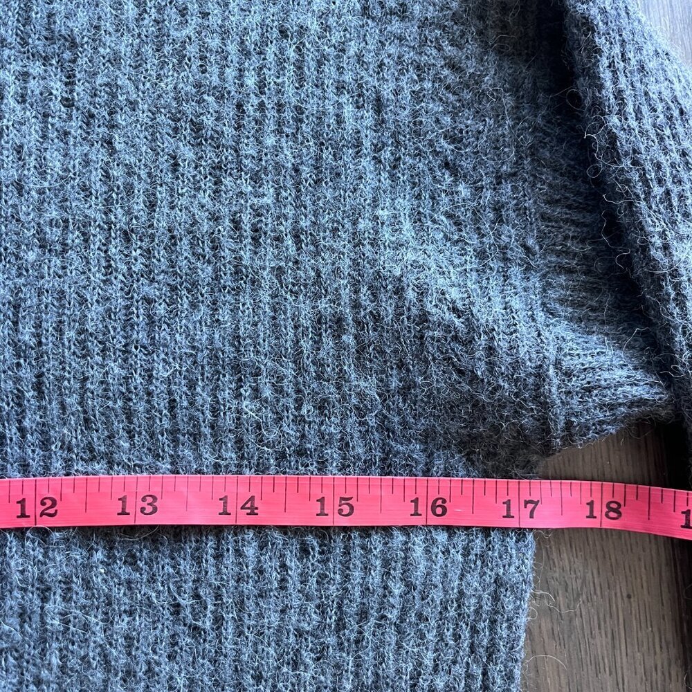 Quince Merino Alpaca Blend Ribbed Mock Neck Sweater Gray Size XS Soft Cozy - Picture 5 of 6